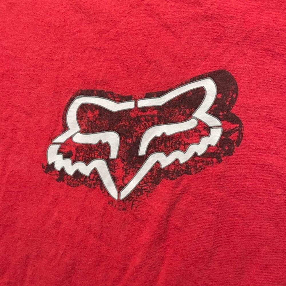 FOX Racing T-Shirt Large Red Short Sleeve Y2K Motocross Riding - Picture 2 of 9